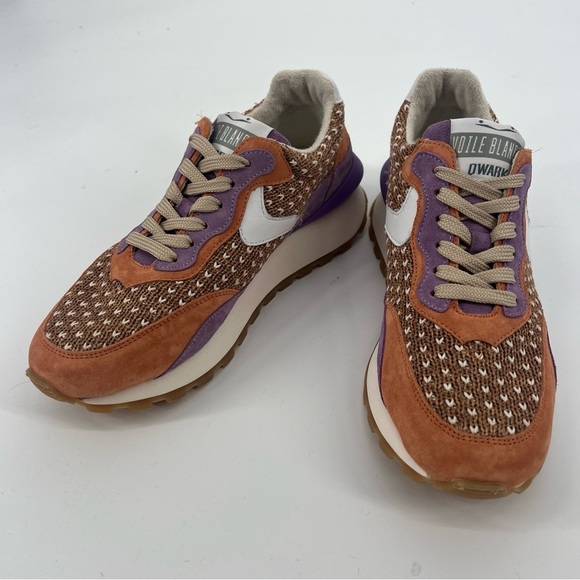 Voile Blanche Owark Low Top Woven Raffia Colorful Suede Lace Up Sneakers 39 - Picture 5 of 12